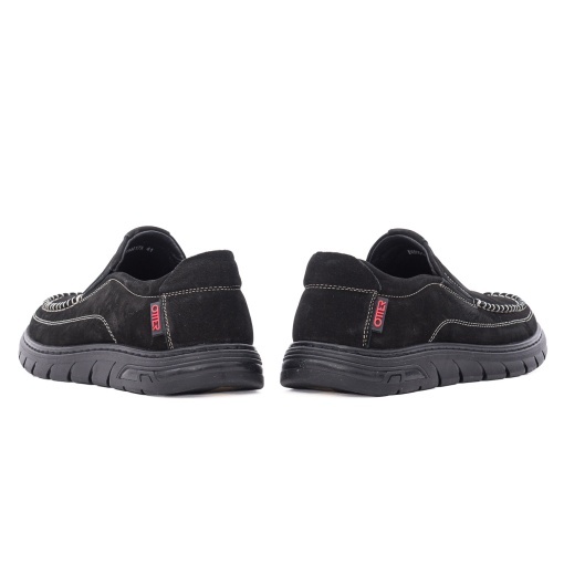 Pantofi barbati eleganti din piele naturala nabuc, Otter, 1E690017A 01-2, negru - Img 6