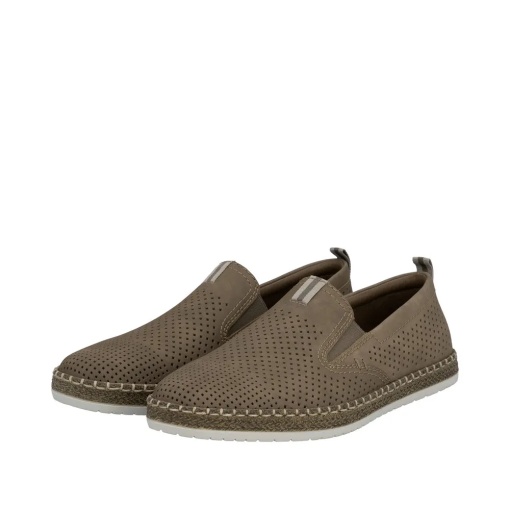 Pantofi barbati vara din piele naturala nabuc, Rieker B5286-25, maro - Img 4