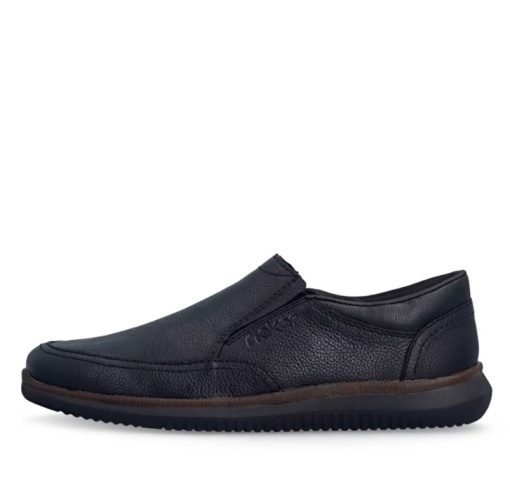 Pantofi Casual Bărbați Rieker 10454-00 Negri - Piele Naturală - Lățime H (Extra Wide) - Img 2