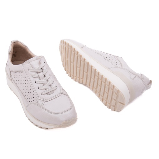 Pantofi dama casual din piele naturala, Caprice, 9-23500-42 136 PEARL PERLATO, bej sidefat - Img 4