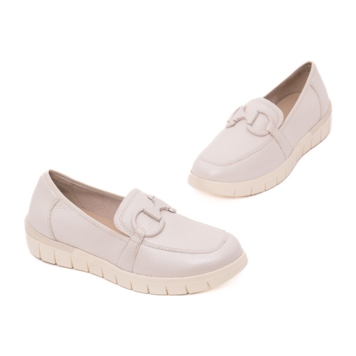 Pantofi dama casual din piele naturala, Caprice, 9-24700-42 136 PEARL PERL DEE, alb - Img 2