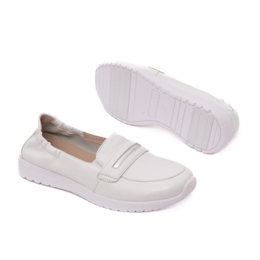 Pantofi dama casual din piele naturala, Caprice, 9-24702-44 105 WHITE DEER, alb - Img 4