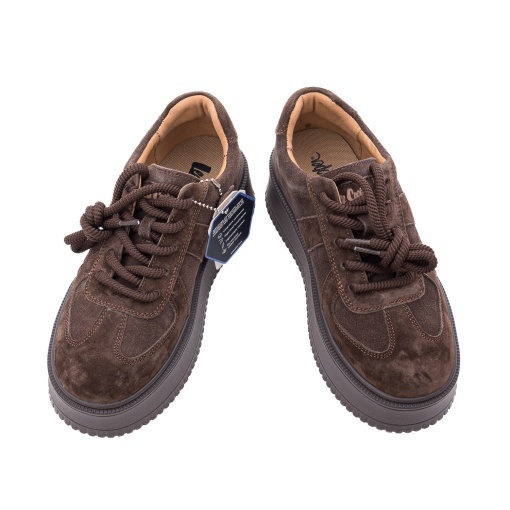 Pantofi dama casual din piele naturala nabuc, OBUWIE, Lee Cooper LCJ-26-01-4644L, maro - Img 4
