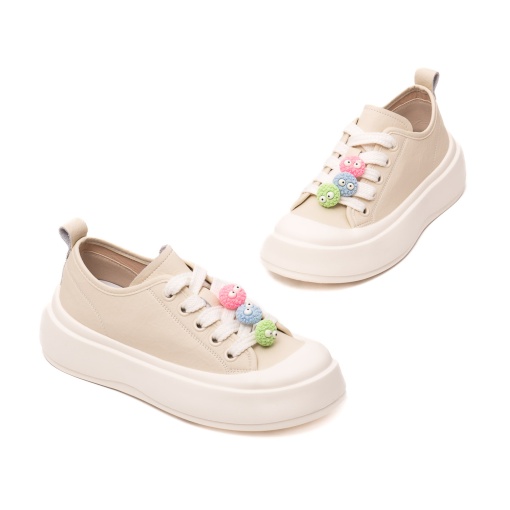 Pantofi dama casual, piele naturala, 6LMQ60013A-03, bej - Img 2