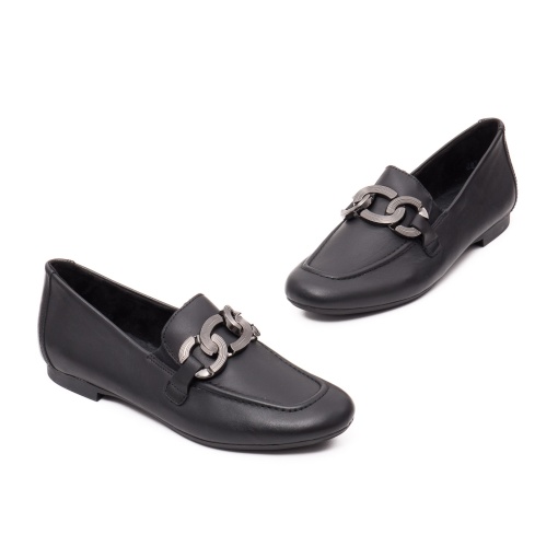 Pantofi dama casual, piele naturala, D0K09-00, negru - Img 2