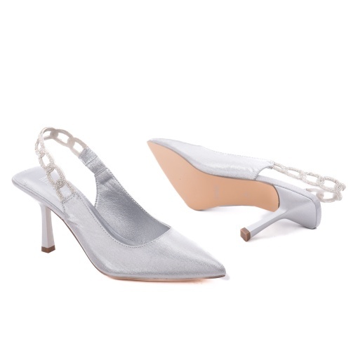 Pantofi damă de gală, Menbur AM72409 PLATA, argintiu - Img 4