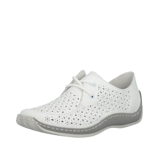 Pantofi dama de vara din piele naturala, Rieker L1722-80, alb - Img 2