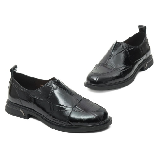Pantofi dama din piele naturala lacuita, Karisma, H3DL70030B 01-1, negru - Img 2