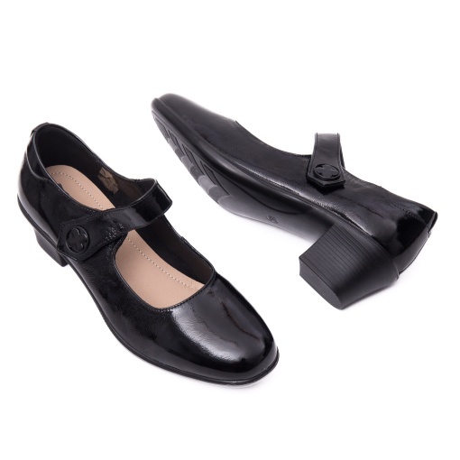 Pantofi dama din piele naturala lacuita, Karisma X4X440014B 01-L, negru - Img 3