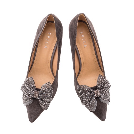 Pantofi dama eleganti din piele naturala intoarsa, Epica, 36A122-A1517-YF424A, maro - Img 4