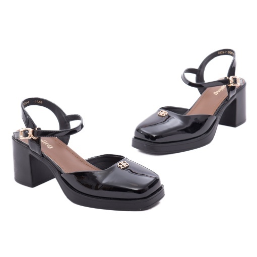 Pantofi dama eleganti din piele naturala lacuita, Feeling 3533-7, negru - Img 2