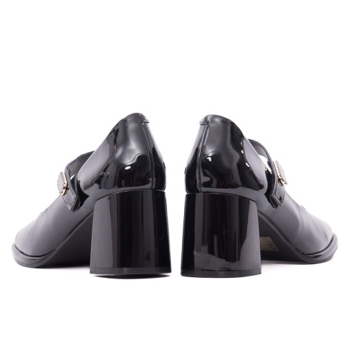 Pantofi dama eleganti din piele naturala lacuita, Feeling 91295, negru - Img 6