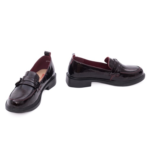 Pantofi dama eleganti din piele naturala lacuita, PASS Collection 1X490002B 23-L, bordo - Img 4