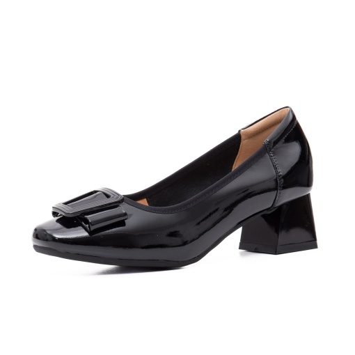 Pantofi dama eleganti, piele naturala lacuita, M4M460008A 01-L, negru