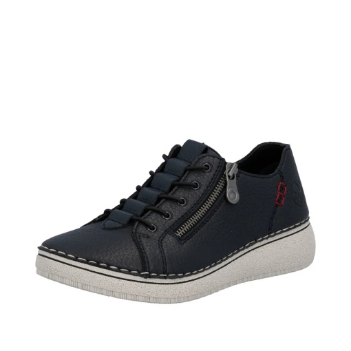Pantofi dama, piele naturala, Rieker 50965-14, bleumarin - Img 2