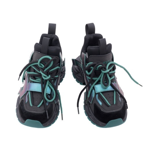 Pantofi dama sport din piele mix, Gryxx, 1MQ70008C L2-Z, negru diverse - Img 4
