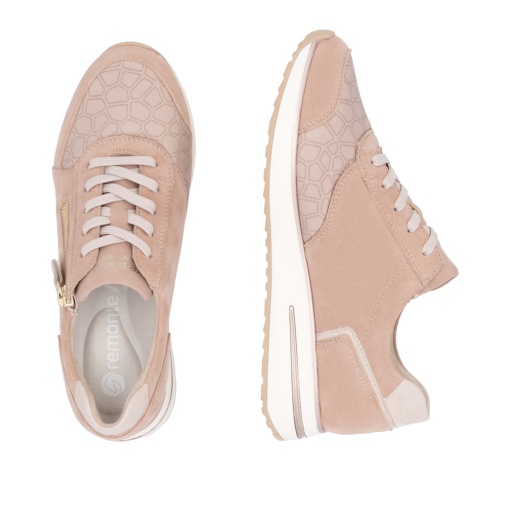 Pantofi dama sport, piele naturala nabuc, D1G10-31, roz prafuit - Img 4