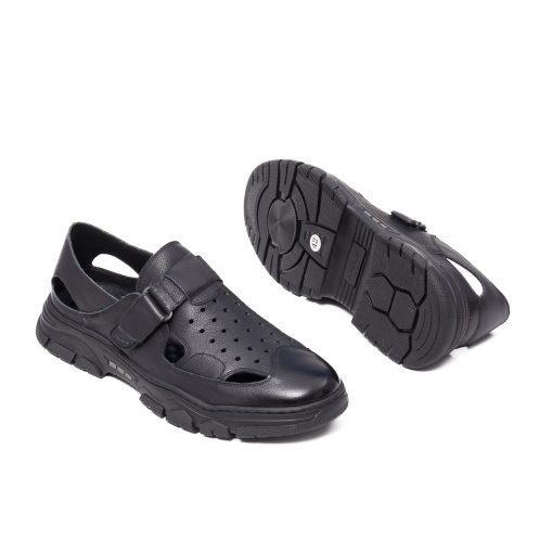 Pantofi de vara din piele, WM816 negru - Img 5