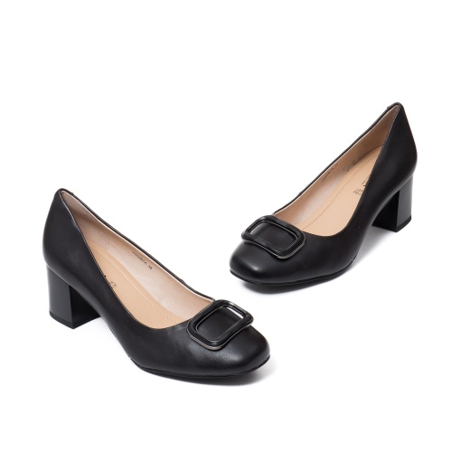 Pantofi eleganti negri cu toc gros, JIJI20087A 01-N - Img 2