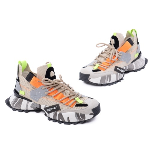 Pantofi sport barbati din piele mix, Gryxx 4S18159J 03-Z, bej - Img 2