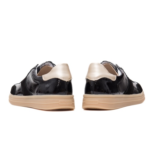 Pantofi Sport Damă Remonte D2C01-03 – Negru, Piele Lăcuită și Întoarsă - Img 6