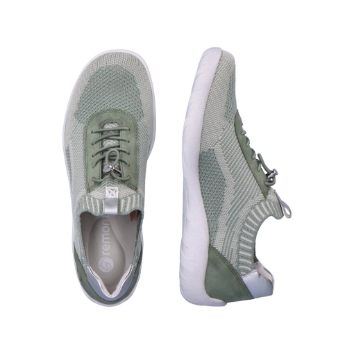 Pantofi sport damă Remonte R3518-52 - verde deschis, textil elastic, talpă flexibilă - Img 3