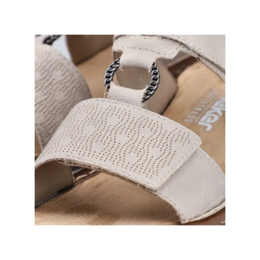 Papuci dama din material sintetic, Rieker 60885-62, bej - Img 12