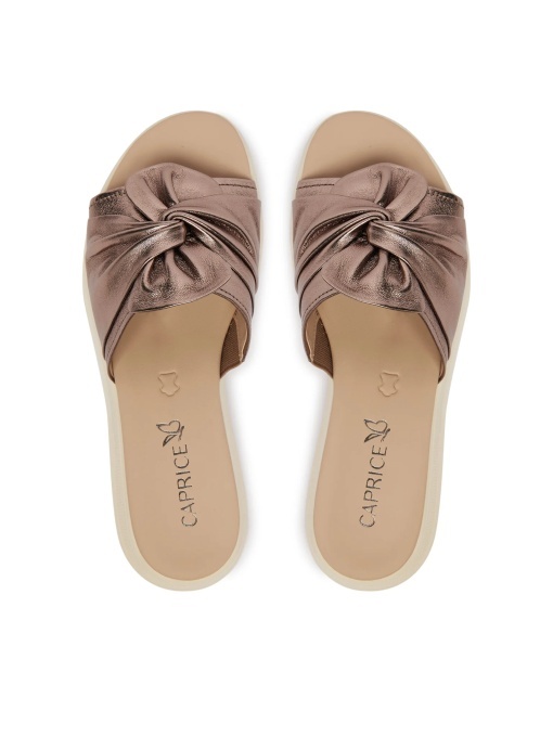 Papuci dama din piele naturala, Caprice 9-27208-46 398 BROWN METALLIC, maro - Img 3