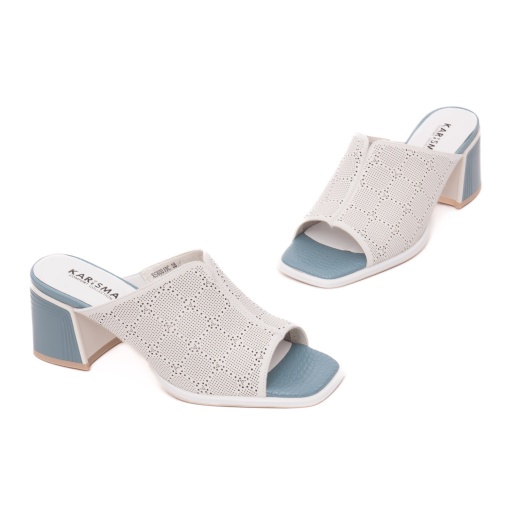 Papuci dama din piele naturala, KARISMA, 7QXS60019C 13-N, alb - Img 2