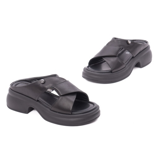 Papuci dama din piele naturala, Karisma 9NMA80002A 01-N, negru - Img 2