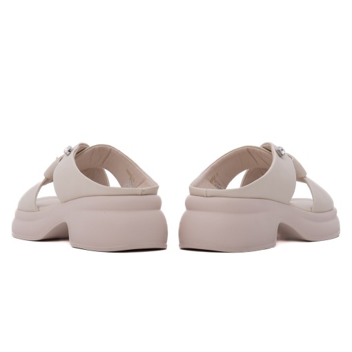 Papuci dama din piele naturala, Karisma 9NMA80002B 52-N, crem - Img 6