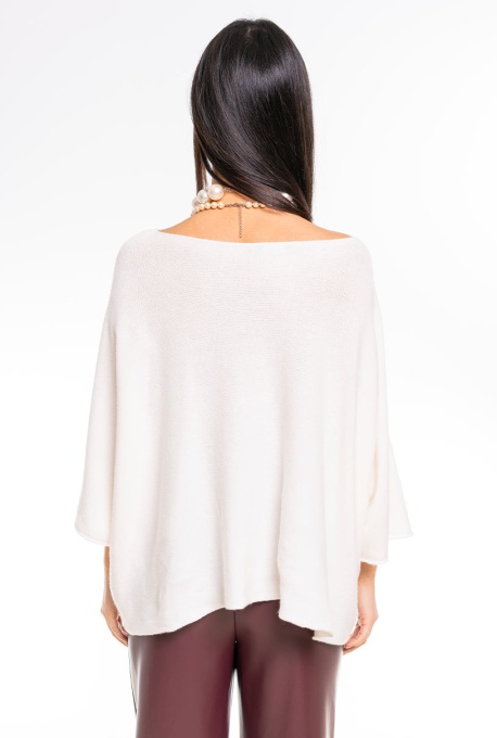 Pulover din tricot soft touch marime universala 44752, alb - Img 8
