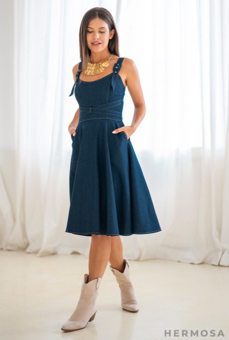 Rochie Denim Ilinca Bleumarin - Img 2