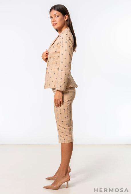 Sacou Claudia din gabardin Bej - Img 9