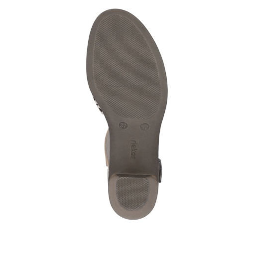 Sandale confort Rieker damă cu toc mediu 40902-60 – Bej perforat - Img 9