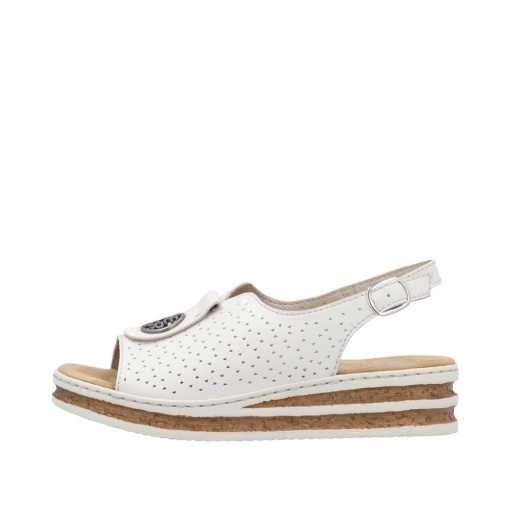 Sandale dama casual, Rieker, piele naturala, 62902-80, alb - Img 4
