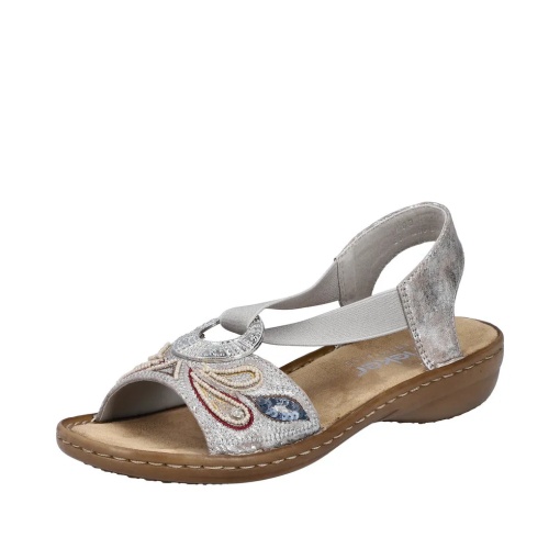 Sandale dama din materrial sintetic, Rieker 608B4-90, gri metal - Img 2