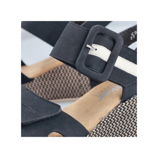 Sandale dama din piele ecologica, Rieker 69450-14, bleumarin - Img 2