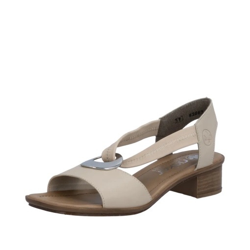 Sandale dama din piele mix, Rieker 62662-62, bej - Img 2