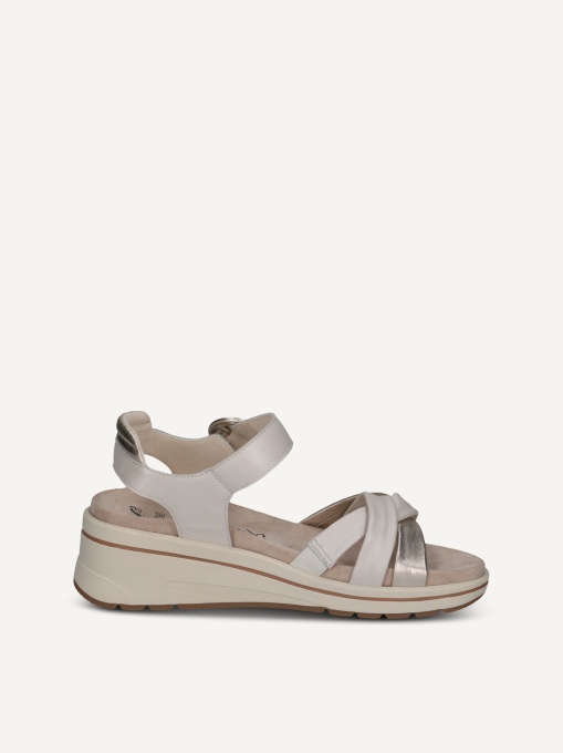 Sandale dama din piele naturala, Caprice 9-28304-46 156 OFFWHITE PERLA, alb - Img 2