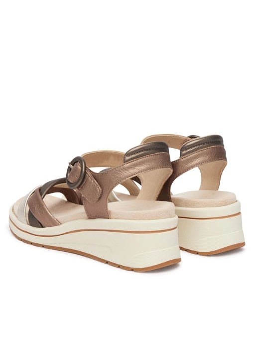 Sandale dama din piele naturala, Caprice 9-28304-46 366 TAUPE METALLIC, taupe metalizat - Img 4