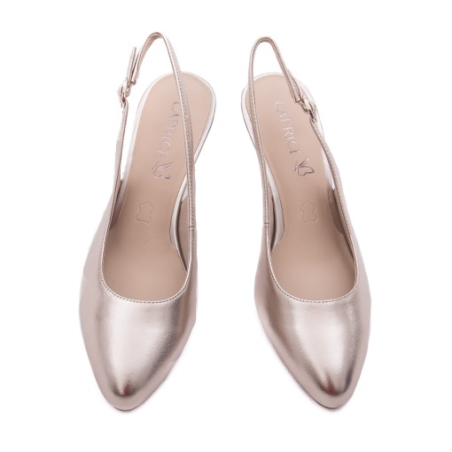 Sandale dama din piele naturala, Caprice, 9-29606-42 341 TAUPE METALLIC, taupe metalizat - Img 5