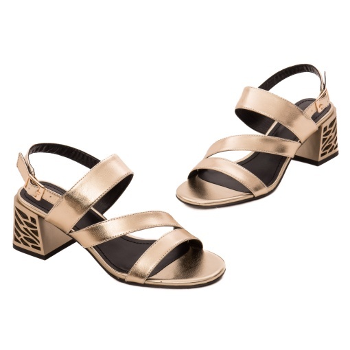 Sandale dama din piele naturala, Epica Z9L230-A632-ZP192TH2 12-N, auriu - Img 2