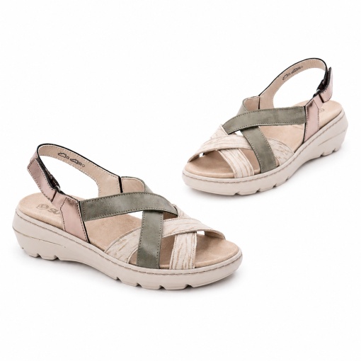 Sandale dama din piele naturala intoarsa, Suave SU20003T KRABI 97-I, bej diverse - Img 2