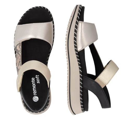 Sandale dama din piele naturala, Remonte D3J50-90, gri metal - Img 10