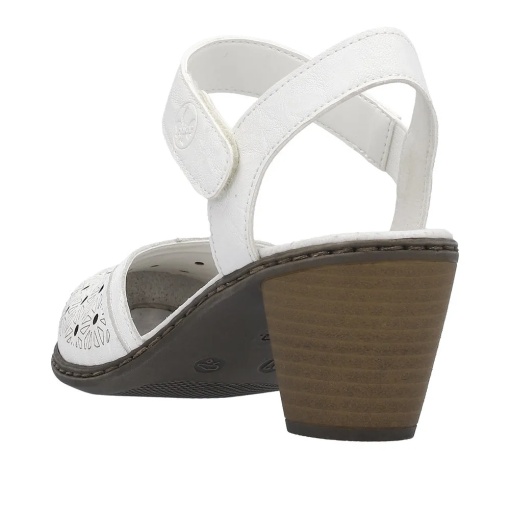 Sandale dama din piele naturala, Rieker 40991-80, alb - Img 3