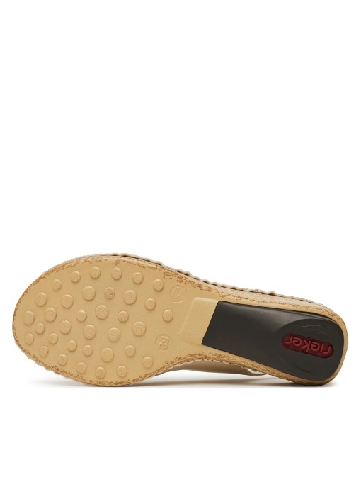 Sandale dama din piele naturala, Rieker 66189-60, bej - Img 4