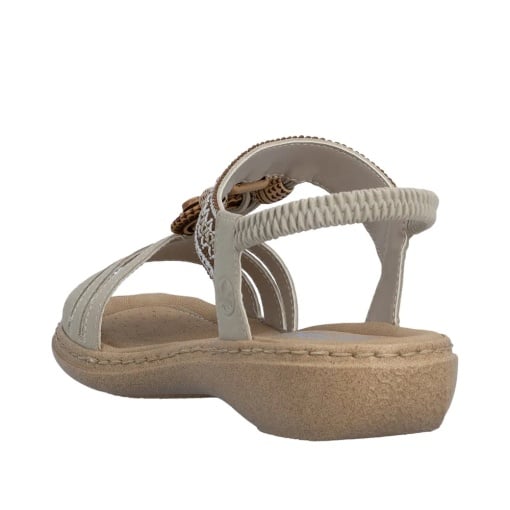 Sandale dama material sintetic, Rieker 61855-62, bej - Img 3