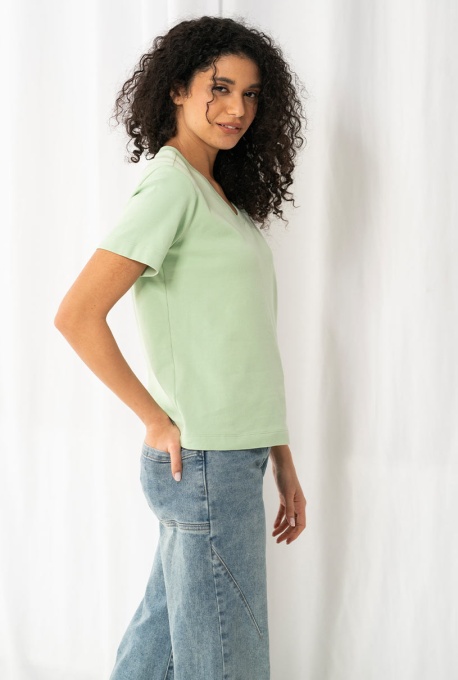 Tricou uni din bumbac AGNES Hermosa, vernil - Img 3