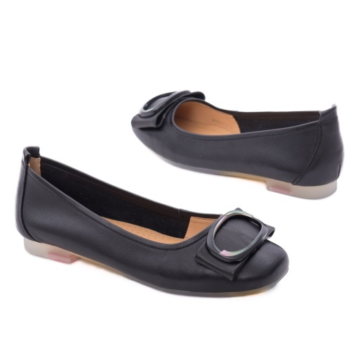 Balerini dama din piele naturala, PASS Collection M4M480011A 01-N, negru - Img 3